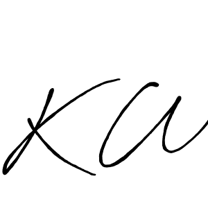 Create a beautiful signature design for name K W. With this signature (Antro_Vectra_Bolder) fonts, you can make a handwritten signature for free. K W signature style 7 images and pictures png