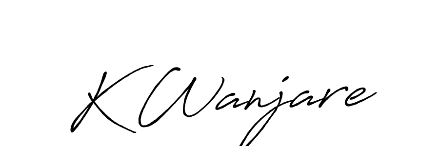 Create a beautiful signature design for name K Wanjare. With this signature (Antro_Vectra_Bolder) fonts, you can make a handwritten signature for free. K Wanjare signature style 7 images and pictures png