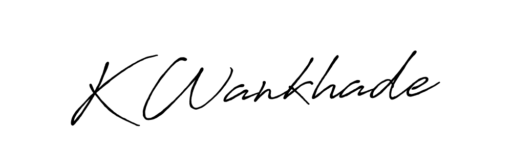 K Wankhade stylish signature style. Best Handwritten Sign (Antro_Vectra_Bolder) for my name. Handwritten Signature Collection Ideas for my name K Wankhade. K Wankhade signature style 7 images and pictures png