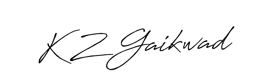 How to make K Z Gaikwad name signature. Use Antro_Vectra_Bolder style for creating short signs online. This is the latest handwritten sign. K Z Gaikwad signature style 7 images and pictures png