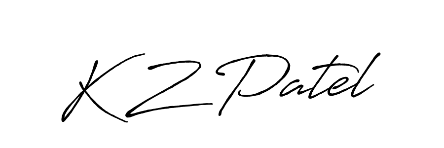 Create a beautiful signature design for name K Z Patel. With this signature (Antro_Vectra_Bolder) fonts, you can make a handwritten signature for free. K Z Patel signature style 7 images and pictures png