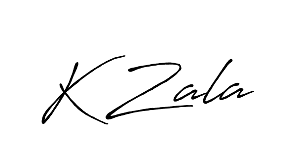 How to make K Zala name signature. Use Antro_Vectra_Bolder style for creating short signs online. This is the latest handwritten sign. K Zala signature style 7 images and pictures png