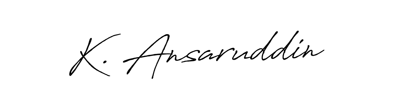 Use a signature maker to create a handwritten signature online. With this signature software, you can design (Antro_Vectra_Bolder) your own signature for name K. Ansaruddin. K. Ansaruddin signature style 7 images and pictures png