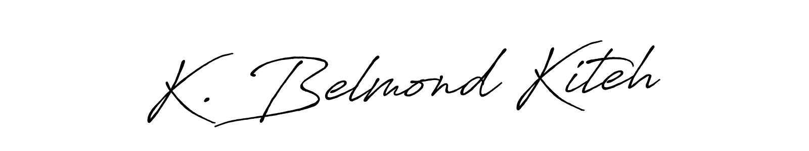 How to Draw K. Belmond Kiteh signature style? Antro_Vectra_Bolder is a latest design signature styles for name K. Belmond Kiteh. K. Belmond Kiteh signature style 7 images and pictures png