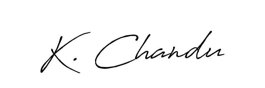 Use a signature maker to create a handwritten signature online. With this signature software, you can design (Antro_Vectra_Bolder) your own signature for name K. Chandu. K. Chandu signature style 7 images and pictures png