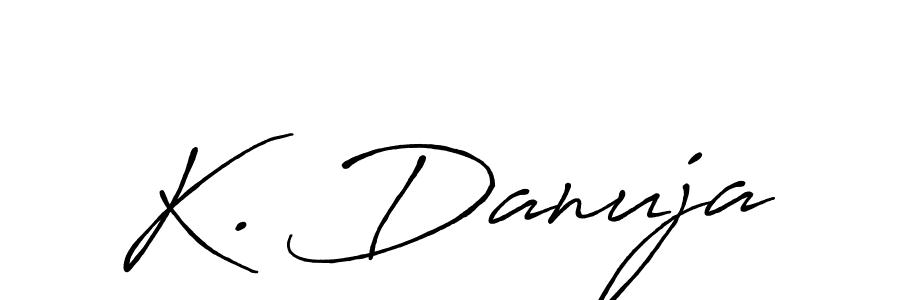 Create a beautiful signature design for name K. Danuja. With this signature (Antro_Vectra_Bolder) fonts, you can make a handwritten signature for free. K. Danuja signature style 7 images and pictures png