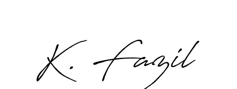 Use a signature maker to create a handwritten signature online. With this signature software, you can design (Antro_Vectra_Bolder) your own signature for name K. Fazil. K. Fazil signature style 7 images and pictures png