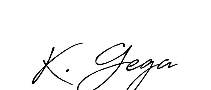 Also You can easily find your signature by using the search form. We will create K. Gega name handwritten signature images for you free of cost using Antro_Vectra_Bolder sign style. K. Gega signature style 7 images and pictures png