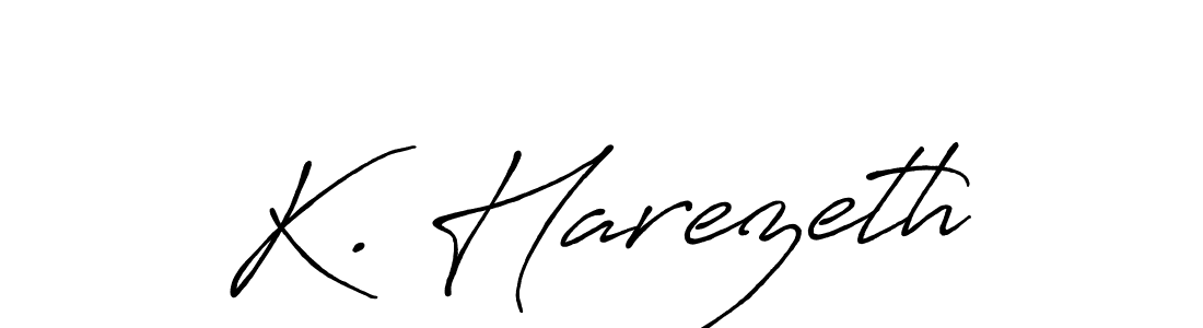 How to make K. Harezeth name signature. Use Antro_Vectra_Bolder style for creating short signs online. This is the latest handwritten sign. K. Harezeth signature style 7 images and pictures png