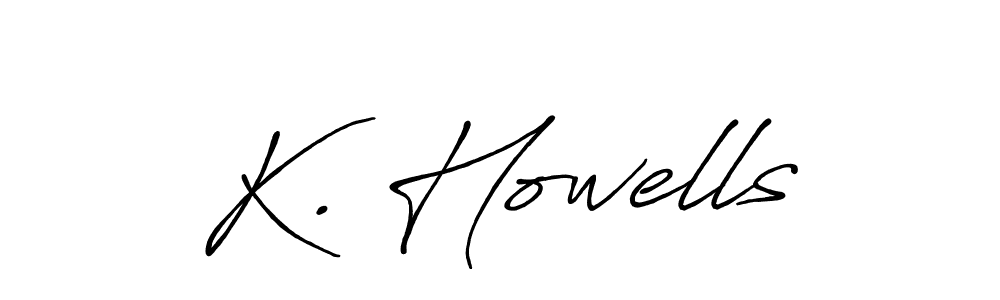 How to make K. Howells name signature. Use Antro_Vectra_Bolder style for creating short signs online. This is the latest handwritten sign. K. Howells signature style 7 images and pictures png