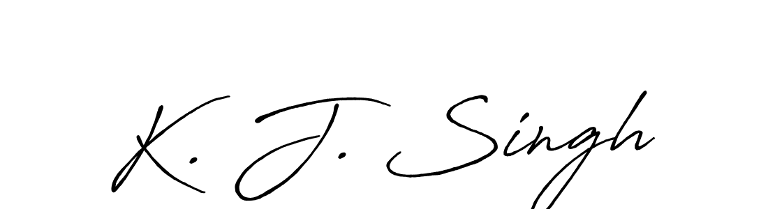 How to make K. J. Singh name signature. Use Antro_Vectra_Bolder style for creating short signs online. This is the latest handwritten sign. K. J. Singh signature style 7 images and pictures png