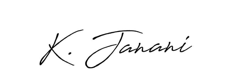 How to make K. Janani name signature. Use Antro_Vectra_Bolder style for creating short signs online. This is the latest handwritten sign. K. Janani signature style 7 images and pictures png