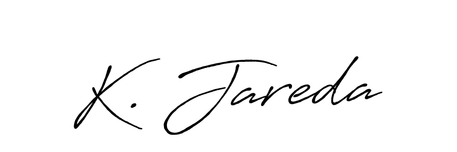 if you are searching for the best signature style for your name K. Jareda. so please give up your signature search. here we have designed multiple signature styles  using Antro_Vectra_Bolder. K. Jareda signature style 7 images and pictures png