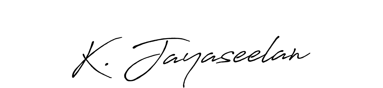 Make a beautiful signature design for name K. Jayaseelan. With this signature (Antro_Vectra_Bolder) style, you can create a handwritten signature for free. K. Jayaseelan signature style 7 images and pictures png