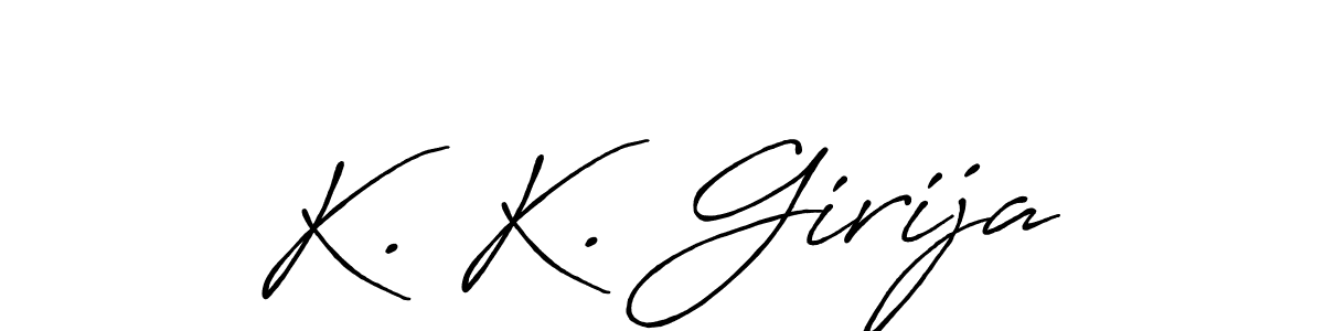The best way (Antro_Vectra_Bolder) to make a short signature is to pick only two or three words in your name. The name K. K. Girija include a total of six letters. For converting this name. K. K. Girija signature style 7 images and pictures png