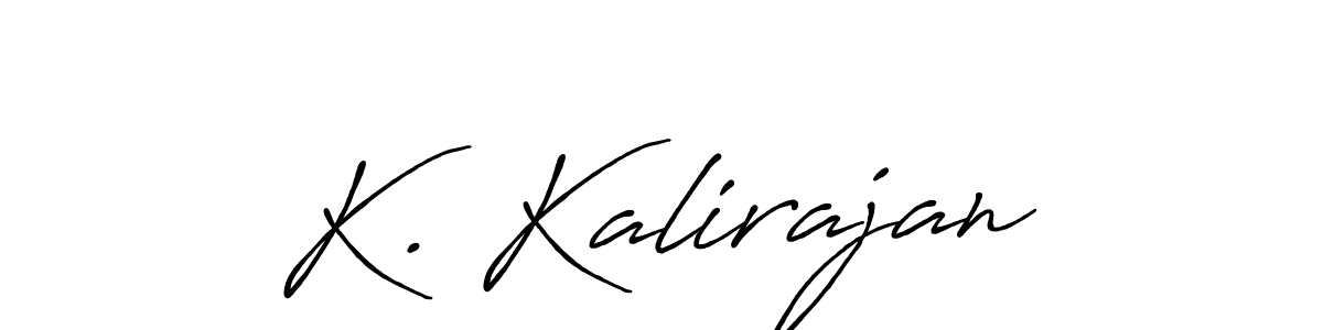 if you are searching for the best signature style for your name K. Kalirajan. so please give up your signature search. here we have designed multiple signature styles  using Antro_Vectra_Bolder. K. Kalirajan signature style 7 images and pictures png