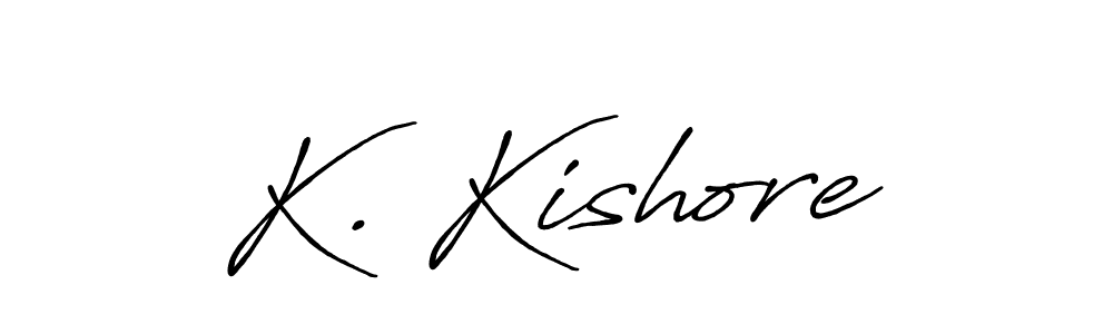 The best way (Antro_Vectra_Bolder) to make a short signature is to pick only two or three words in your name. The name K. Kishore include a total of six letters. For converting this name. K. Kishore signature style 7 images and pictures png