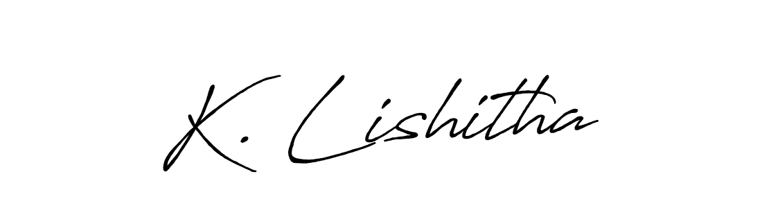 Also You can easily find your signature by using the search form. We will create K. Lishitha name handwritten signature images for you free of cost using Antro_Vectra_Bolder sign style. K. Lishitha signature style 7 images and pictures png