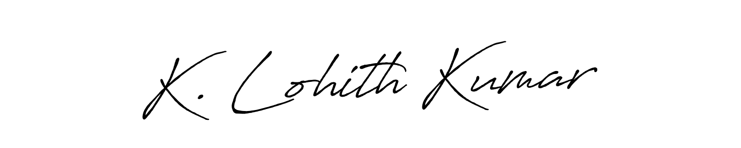 How to make K. Lohith Kumar name signature. Use Antro_Vectra_Bolder style for creating short signs online. This is the latest handwritten sign. K. Lohith Kumar signature style 7 images and pictures png