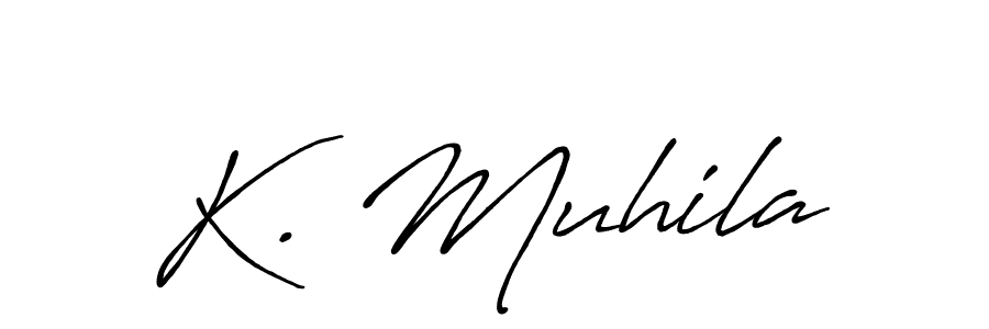 Make a beautiful signature design for name K. Muhila. With this signature (Antro_Vectra_Bolder) style, you can create a handwritten signature for free. K. Muhila signature style 7 images and pictures png