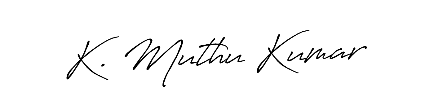 How to make K. Muthu Kumar name signature. Use Antro_Vectra_Bolder style for creating short signs online. This is the latest handwritten sign. K. Muthu Kumar signature style 7 images and pictures png