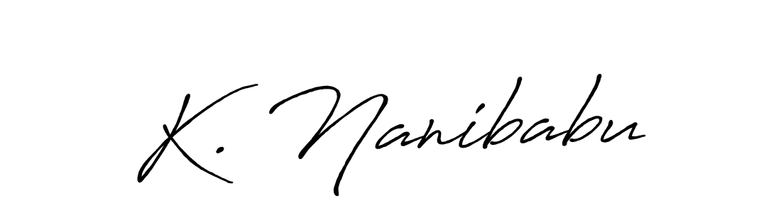The best way (Antro_Vectra_Bolder) to make a short signature is to pick only two or three words in your name. The name K. Nanibabu include a total of six letters. For converting this name. K. Nanibabu signature style 7 images and pictures png