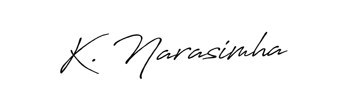 How to make K. Narasimha name signature. Use Antro_Vectra_Bolder style for creating short signs online. This is the latest handwritten sign. K. Narasimha signature style 7 images and pictures png