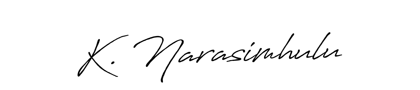 Design your own signature with our free online signature maker. With this signature software, you can create a handwritten (Antro_Vectra_Bolder) signature for name K. Narasimhulu. K. Narasimhulu signature style 7 images and pictures png