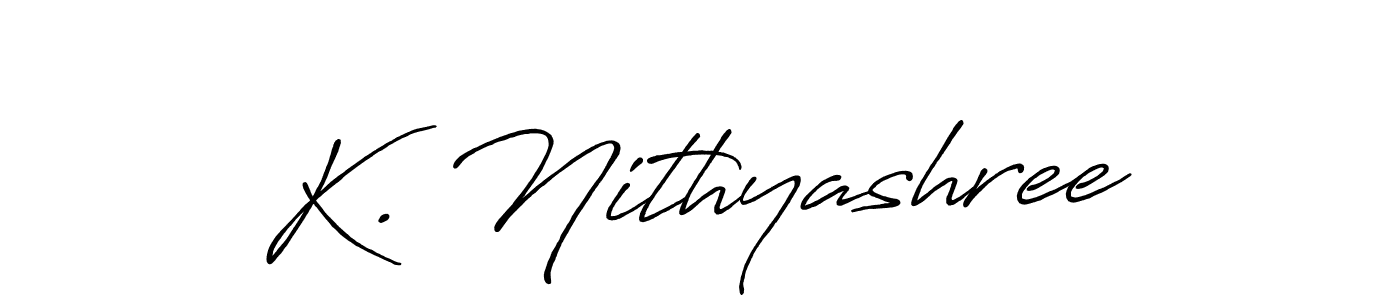 You should practise on your own different ways (Antro_Vectra_Bolder) to write your name (K. Nithyashree) in signature. don't let someone else do it for you. K. Nithyashree signature style 7 images and pictures png