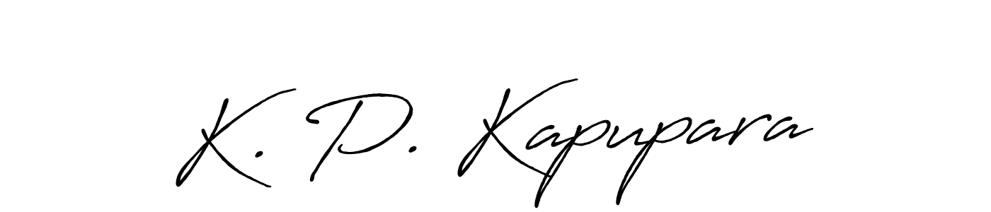 Create a beautiful signature design for name K. P. Kapupara. With this signature (Antro_Vectra_Bolder) fonts, you can make a handwritten signature for free. K. P. Kapupara signature style 7 images and pictures png