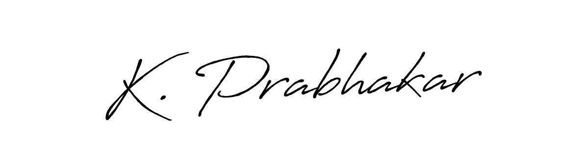 if you are searching for the best signature style for your name K. Prabhakar. so please give up your signature search. here we have designed multiple signature styles  using Antro_Vectra_Bolder. K. Prabhakar signature style 7 images and pictures png