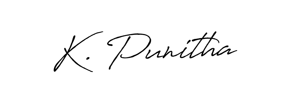 Also we have K. Punitha name is the best signature style. Create professional handwritten signature collection using Antro_Vectra_Bolder autograph style. K. Punitha signature style 7 images and pictures png