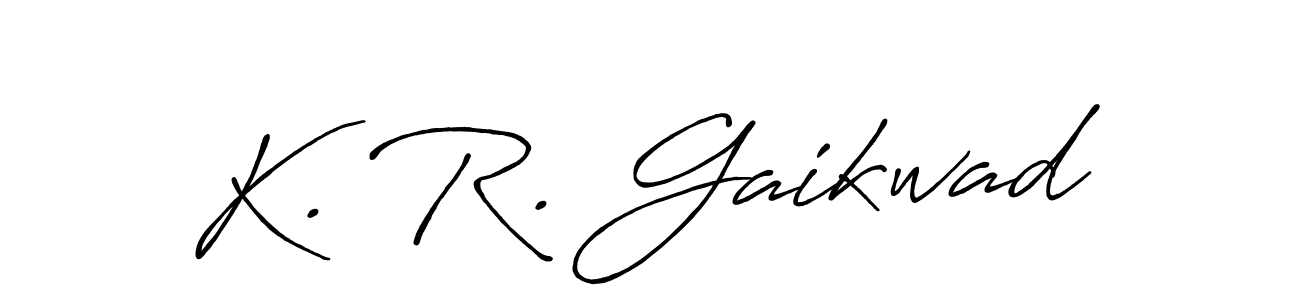 Use a signature maker to create a handwritten signature online. With this signature software, you can design (Antro_Vectra_Bolder) your own signature for name K. R. Gaikwad. K. R. Gaikwad signature style 7 images and pictures png