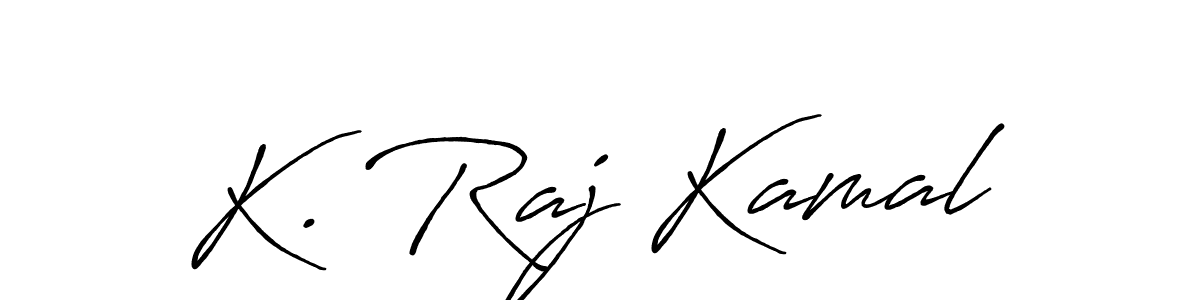 The best way (Antro_Vectra_Bolder) to make a short signature is to pick only two or three words in your name. The name K. Raj Kamal include a total of six letters. For converting this name. K. Raj Kamal signature style 7 images and pictures png
