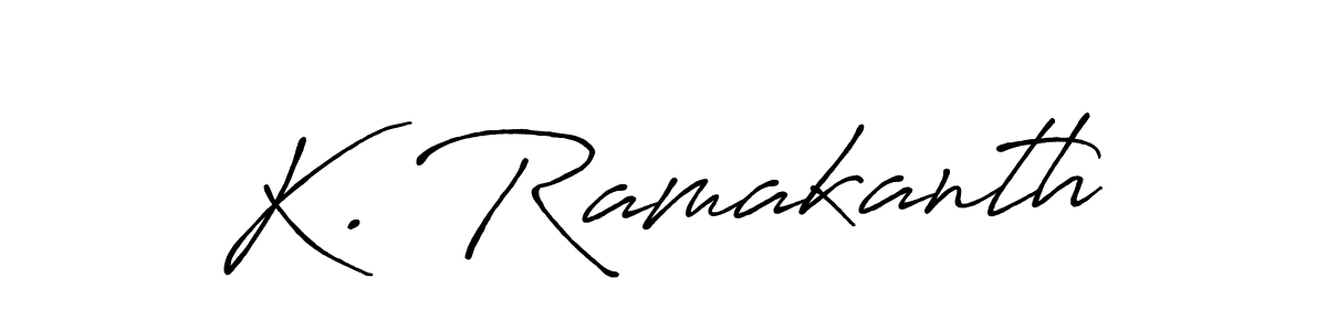 The best way (Antro_Vectra_Bolder) to make a short signature is to pick only two or three words in your name. The name K. Ramakanth include a total of six letters. For converting this name. K. Ramakanth signature style 7 images and pictures png