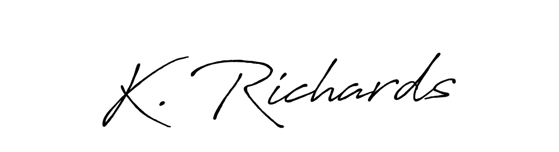 How to make K. Richards signature? Antro_Vectra_Bolder is a professional autograph style. Create handwritten signature for K. Richards name. K. Richards signature style 7 images and pictures png