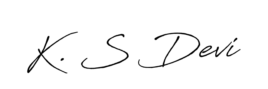 Make a beautiful signature design for name K. S Devi. With this signature (Antro_Vectra_Bolder) style, you can create a handwritten signature for free. K. S Devi signature style 7 images and pictures png