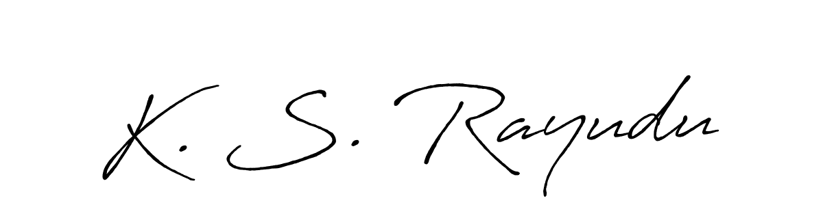 How to make K. S. Rayudu signature? Antro_Vectra_Bolder is a professional autograph style. Create handwritten signature for K. S. Rayudu name. K. S. Rayudu signature style 7 images and pictures png