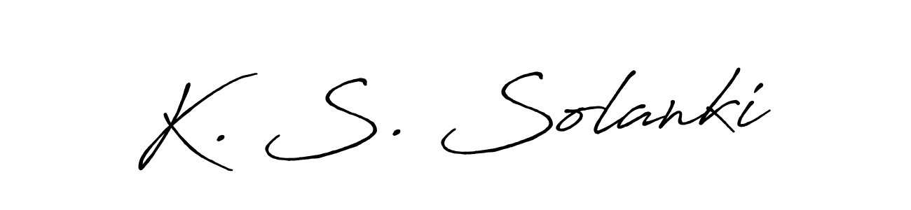Use a signature maker to create a handwritten signature online. With this signature software, you can design (Antro_Vectra_Bolder) your own signature for name K. S. Solanki. K. S. Solanki signature style 7 images and pictures png