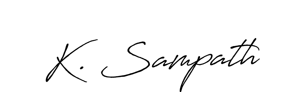 if you are searching for the best signature style for your name K. Sampath. so please give up your signature search. here we have designed multiple signature styles  using Antro_Vectra_Bolder. K. Sampath signature style 7 images and pictures png