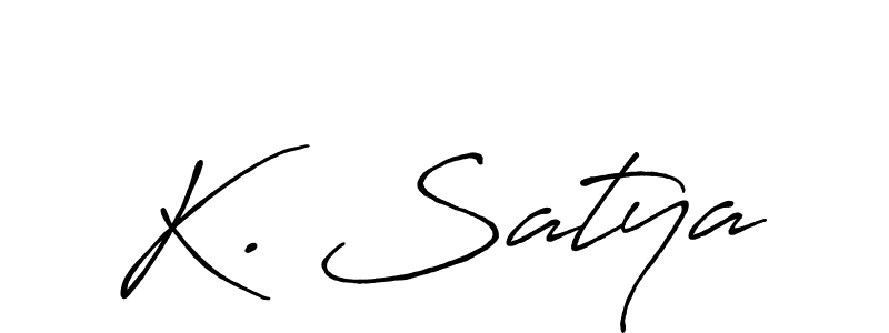 Use a signature maker to create a handwritten signature online. With this signature software, you can design (Antro_Vectra_Bolder) your own signature for name K. Satya. K. Satya signature style 7 images and pictures png