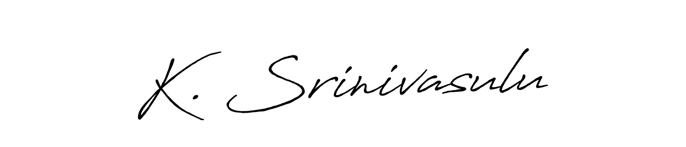 The best way (Antro_Vectra_Bolder) to make a short signature is to pick only two or three words in your name. The name K. Srinivasulu include a total of six letters. For converting this name. K. Srinivasulu signature style 7 images and pictures png