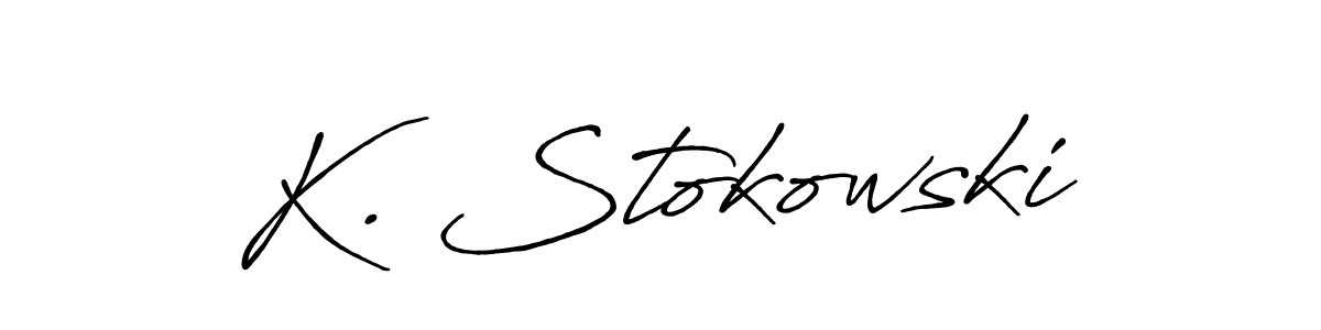 Create a beautiful signature design for name K. Stokowski. With this signature (Antro_Vectra_Bolder) fonts, you can make a handwritten signature for free. K. Stokowski signature style 7 images and pictures png