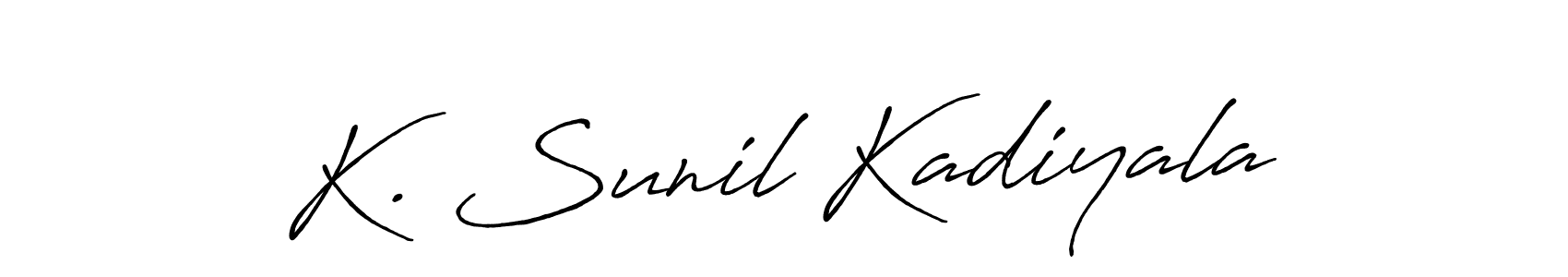 Create a beautiful signature design for name K. Sunil Kadiyala. With this signature (Antro_Vectra_Bolder) fonts, you can make a handwritten signature for free. K. Sunil Kadiyala signature style 7 images and pictures png