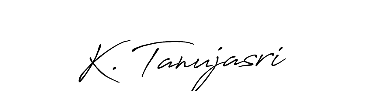 This is the best signature style for the K. Tanujasri name. Also you like these signature font (Antro_Vectra_Bolder). Mix name signature. K. Tanujasri signature style 7 images and pictures png