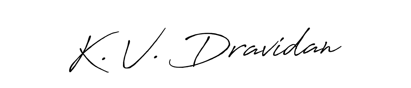 How to make K. V. Dravidan name signature. Use Antro_Vectra_Bolder style for creating short signs online. This is the latest handwritten sign. K. V. Dravidan signature style 7 images and pictures png