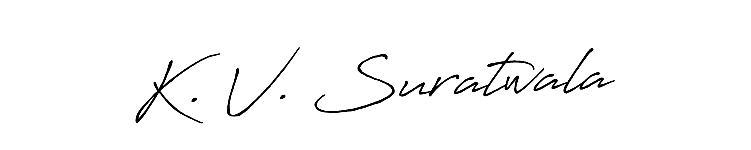 Create a beautiful signature design for name K. V. Suratwala. With this signature (Antro_Vectra_Bolder) fonts, you can make a handwritten signature for free. K. V. Suratwala signature style 7 images and pictures png