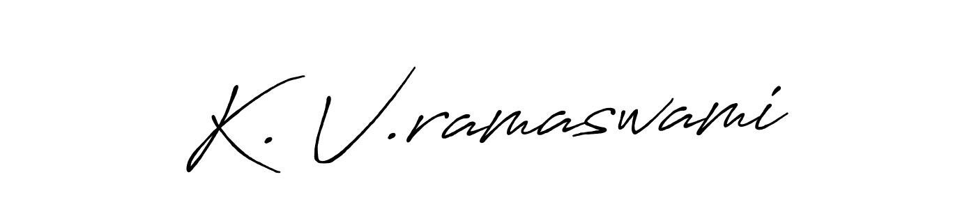 Use a signature maker to create a handwritten signature online. With this signature software, you can design (Antro_Vectra_Bolder) your own signature for name K. V.ramaswami. K. V.ramaswami signature style 7 images and pictures png