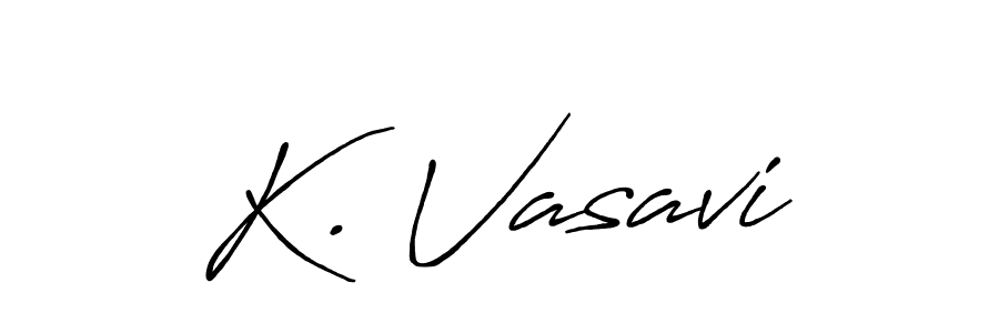 How to make K. Vasavi name signature. Use Antro_Vectra_Bolder style for creating short signs online. This is the latest handwritten sign. K. Vasavi signature style 7 images and pictures png