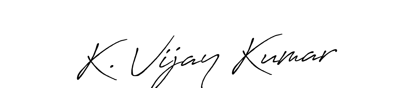 The best way (Antro_Vectra_Bolder) to make a short signature is to pick only two or three words in your name. The name K. Vijay Kumar include a total of six letters. For converting this name. K. Vijay Kumar signature style 7 images and pictures png